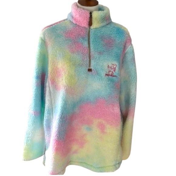 Puppie Love Rescue Size XL 1/4 Zip Tye Dyed Polyester Faux Fur Monogrammed - Picture 1 of 8